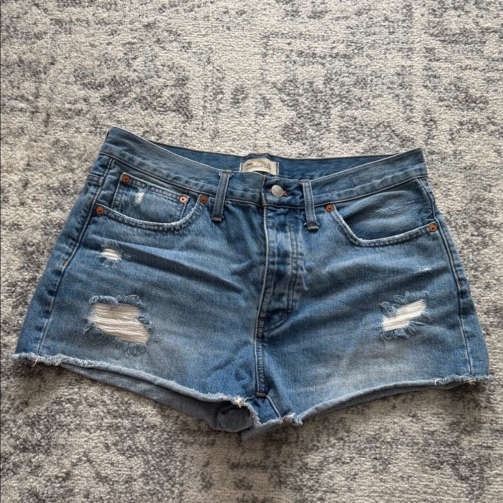 Madewell Denim Blue Distressed Shorts